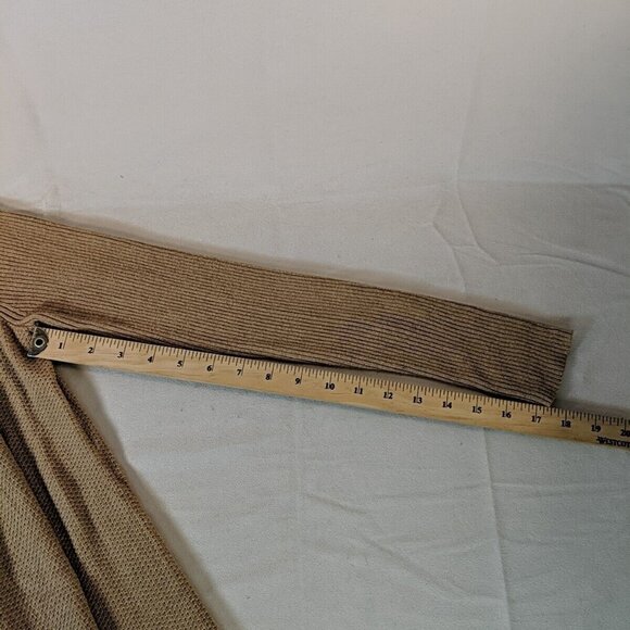 Alfred Sung Full Zip Sweater Womens M Medium Tan Beige Brown Cowl Long Sleeve - Picture 14 of 14